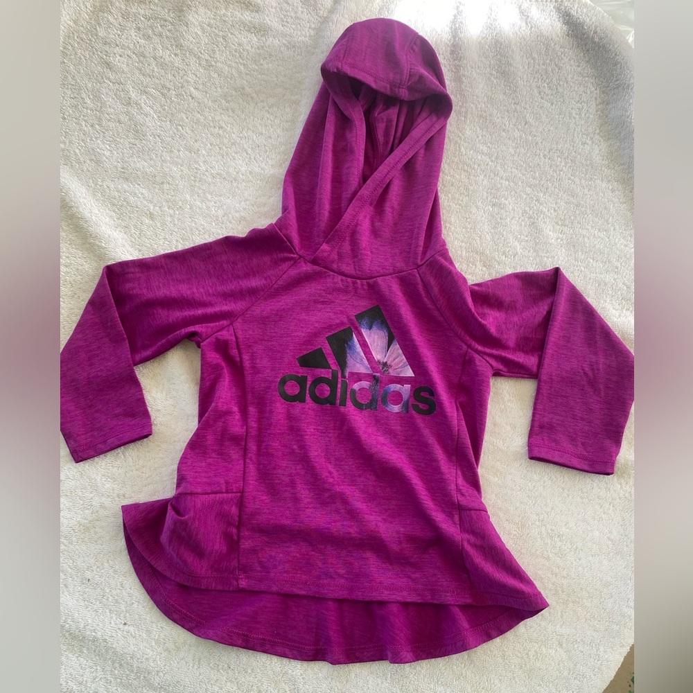Adidas Purple Sweatshirt with Hood and Logo